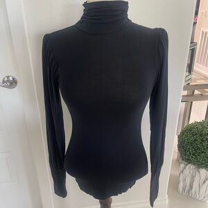 Black Turtleneck Long Sleeve Top